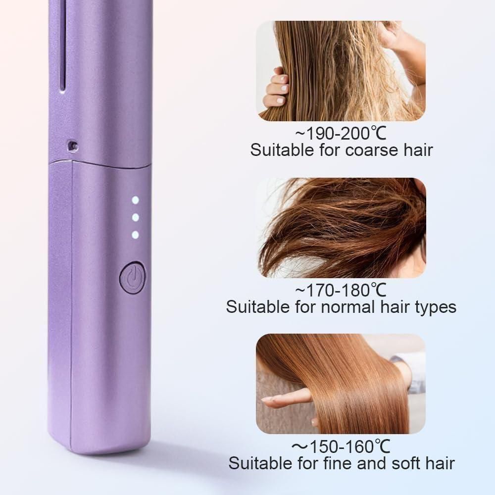 Portable Mini Hair Straightener Cordless Rechargeable